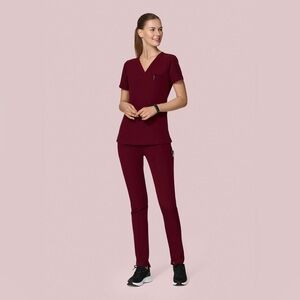 Mandala Scrubs Wine Slim Pant